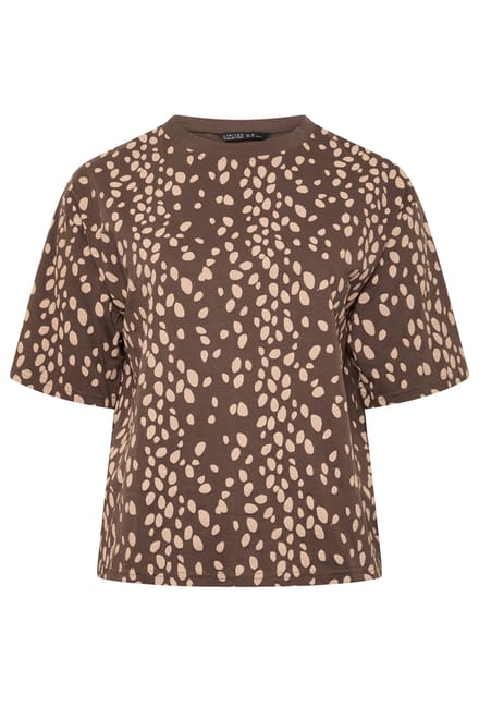 Limited Collection Chocoladebruin Tshirt Met Hertenprint Size 40