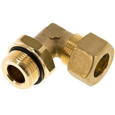 18mm & G3/4'' Messing L-Vorm Knelfitting Buitendraad 67bar NBR Verstelbaar DIN EN 1254-2