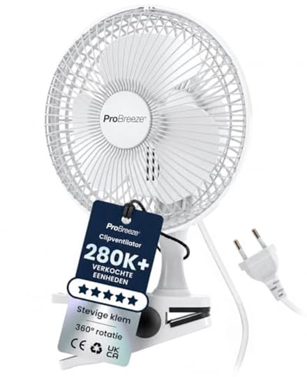 Osamix 15cm Mini Ventilator met Klem 2 Snelheden Stil Thuis Kantoor Bureau Tafelventilator
