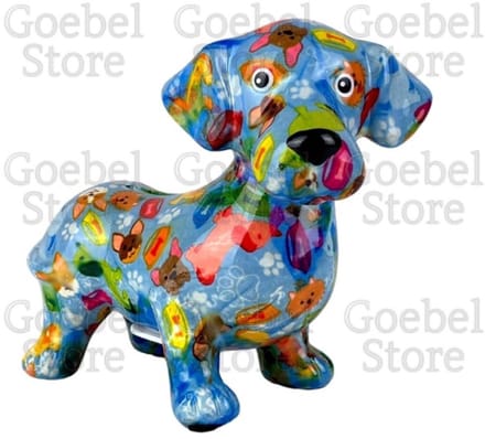 Pomme Pidou Spaarpot Hond Teckel Dennis Standaard 002 (18x9x15cm - Keramiek)