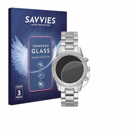 Savvies - Glas Screenprotector voor Michael Kors Ritz MK6428 - Gehard Beschermglas 9H 3 Stuks