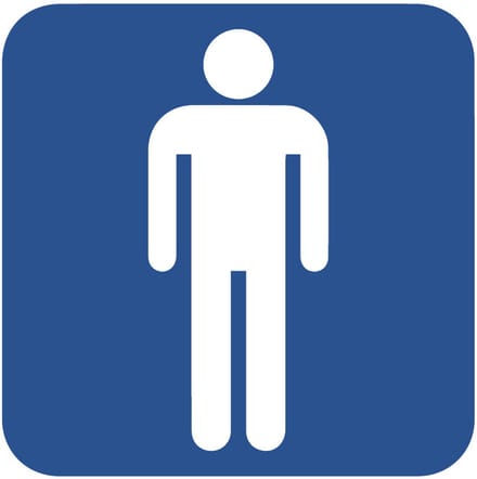 WC deur sticker toilet heren 200 x 200 mm