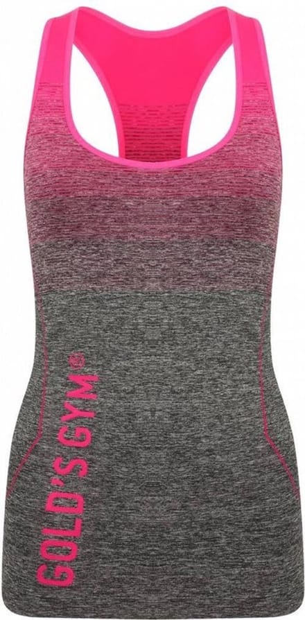 Gold's Gym Ladies Seamless Tank Top - Pink/Grey Marl - XS/S