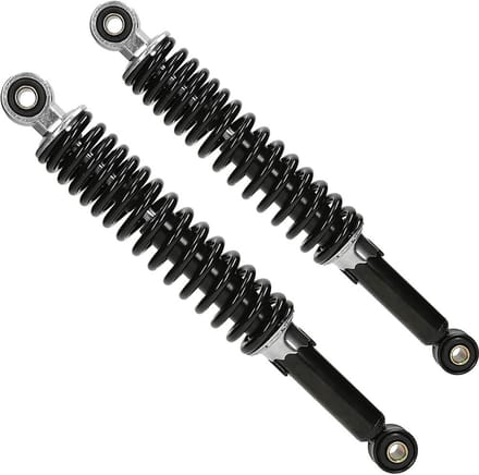MKX Schokbrekerset 320mm Gilera Citta, Puch Maxi, Tomos zwart/chroom