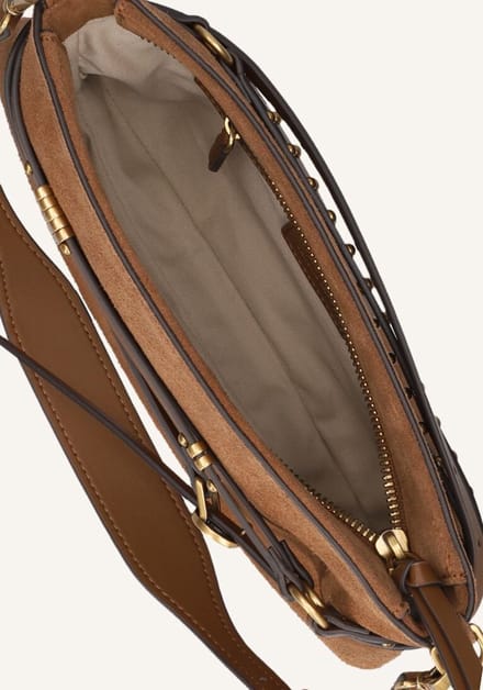 Pinko Belt Bag Mini Suede Schoudertassen Dames - Cognac - Maat ONESIZE