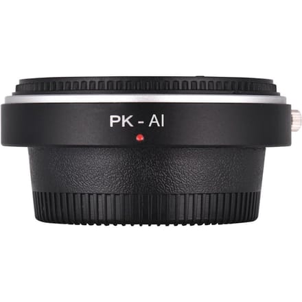PK-AI lensvattingadapterring met optisch glas voor Pentax K-vattinglens passend voor Nikon black