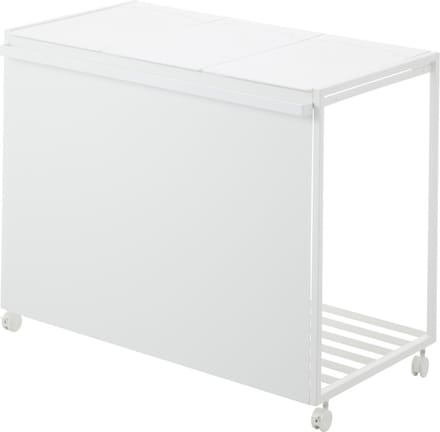 Yamazaki Afvalscheidingsprullenbak met wielen - 3 comp - Tower - Wit