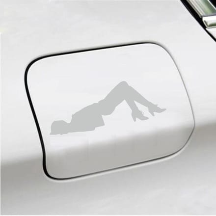 Bumpersticker - Dame  - 6,4 X 18 - Licht Grijs
