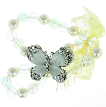 Behave - elastische armband met vlinder en strik - romantisch detail