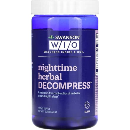 Swanson WIO, Nachtelijk Kruidenkompres, 30 Capsules