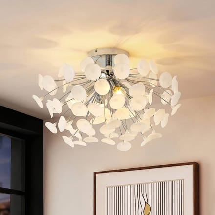 Lindby - plafondlamp - 4lichts - ijzer, kunststof - H: 34 cm - E14 - chroom, frost