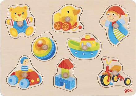GOKI Steekpuzzel - Mijn Eerste Speelgoed - 8 Delen - 30X21X2,4Cm - Hout - 1 Jaar