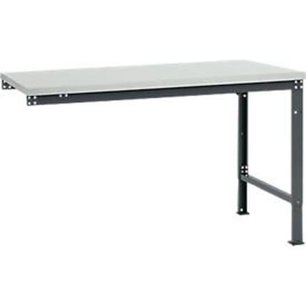 Manuflex aanbouwtafel UNIVERSAL Speciaal, tafelblad melamine, 1500 x 1000, antraciet