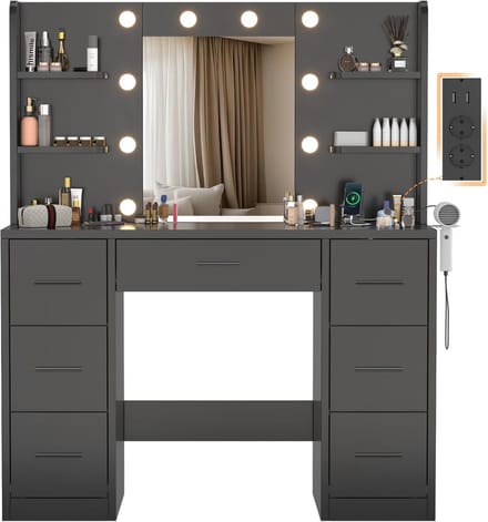 Kaptafel met Spiegel en Verlichting - Make-up Tafel - Make-up tafel - Praktisch