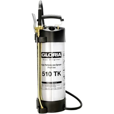 Gloria 510 TK Profiline Hogedrukspuit van roestvast staal met compressoraansluiting 10 liter