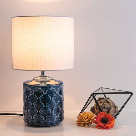 Pauleen LED Tafellamp Glowing Midnight - E14 - Max. 20W - Woonkamer, Slaapkamer & Eetkamer - Blauw/Wit