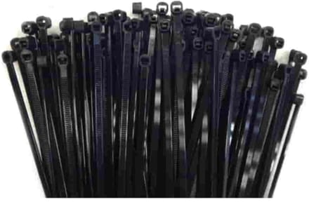 Zwarte Kabelbinders, 200mm, UV-bestendig - 100 stuks