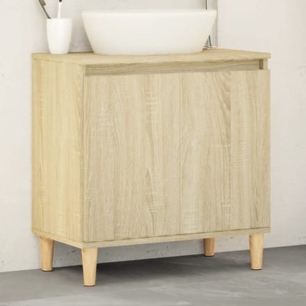 vidaXL - Wastafelkast - 58x33x60 - cm - bewerkt - hout - sonoma - eikenkleurig