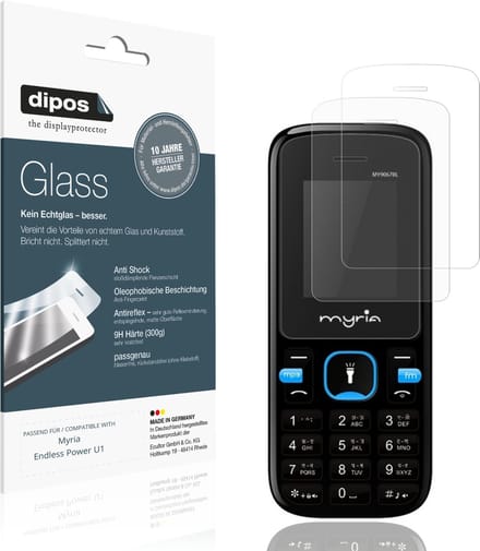 dipos – 2x Matte Pantserfolie geschikt voor Myria Endless Power U1 | 9H Screenprotector