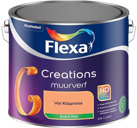 Flexa - Creations Muurverf Extra Mat - Vol Klaproos - Mengverf - 2,5 L