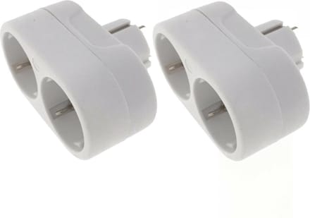 Benson Stopcontact Splitter - 3x stuks - duo - wit - randaarde - stopcontactsplitters