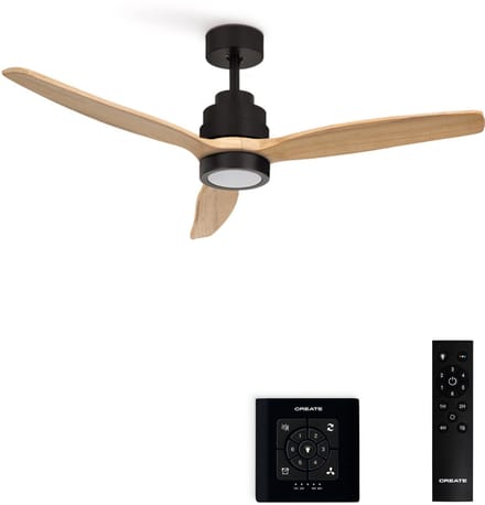 CREATE - Stille plafondventilator (Ø132cm) 40W met technische ABS-bladen - Met licht LED - Controller voor wandmontage - WIND STYLANCE