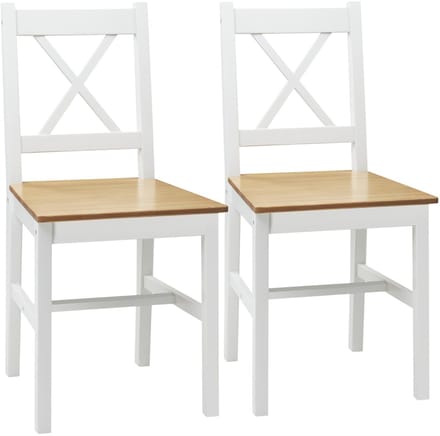 HOMCOM-Eetkamerstoel-Dennenhout-41x46.5x86cm-Wit