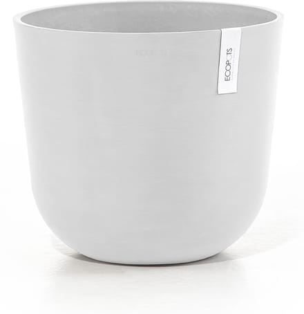Ecopots Oslo 35 - Pure White - Ø35 x H30,5 cm - Ronde witte bloempot