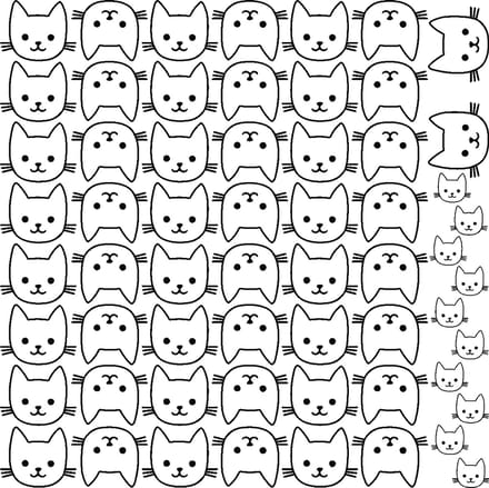 Muurstickers - 60 kattenkoppen - transparante achtergrond - 30x30 cm