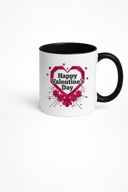 Valentijnsdag Mok 'Happy Valentine's Day' | Uniek Hart Design | Romantisch Cadeau