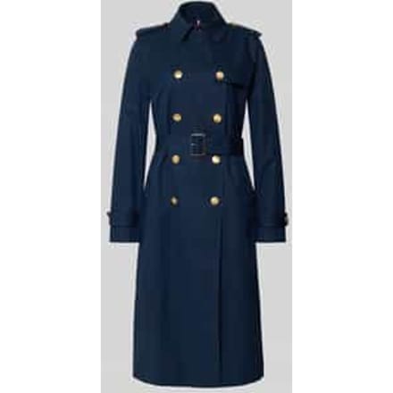 slim fit trenchcoat van puur katoen