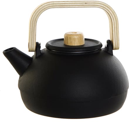 Items Kitchen Theepot - gietijzer - 900 ml - mat zwart