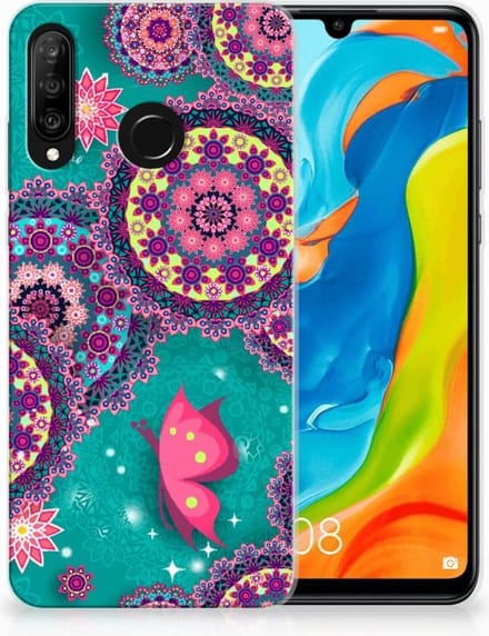 Huawei P30 Lite Hoesje maken Cirkels en Vlinders