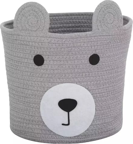 Argos Home Rope Beer Opbergmand - Grijs gebreid