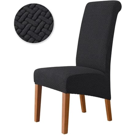 Housse Élastique pour Chaise Grande Taille Housse de Chaise Pas Chère Grande Élastique Siège de Maison pour Chaises de Salon Maison Salle à Manger 1pc black
