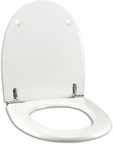 idrotop Toilet seat for Geberit Sprunx Antibes white hinge normal or slow motion soft close chrome
