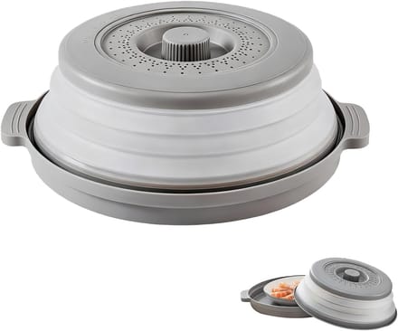 Magnetron Deksel - Voedseldeksel Magnetron - Voedsel Opwarmen - Inklapbaar Ontwerp - 27.3 cm Diameter - Grijs