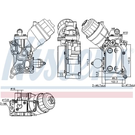 Olie radiator, motorolie NISSENS 91355