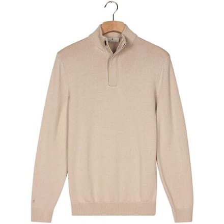 Thomas Maine Trui Half Zip Single Knit Merino Easy Wash Wool Kitt / male