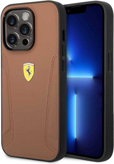 Ferrari Back cover - iPhone 14 Pro - Gold/Yellow - Hot Stamped Sides - Premium Bescherming