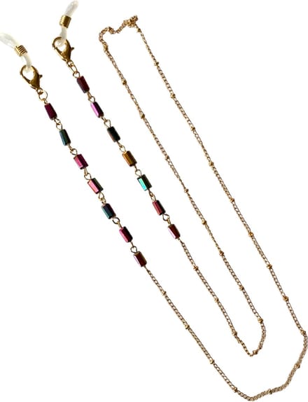 Eyezoo® - Brillenketting - Hematiet Look - Multicolor - Brilketting - Brillenkoord - Brilkoord