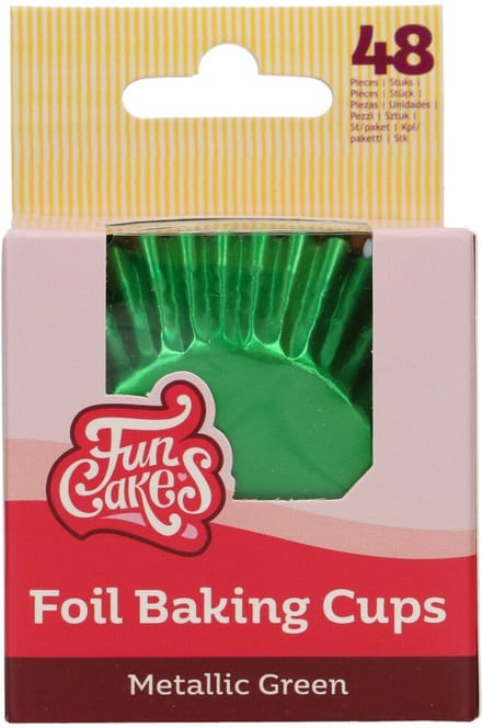 FunCakes Folie Baking Cups - Metallic Groen - pk/48 - Cupcake Vormpjes Papier