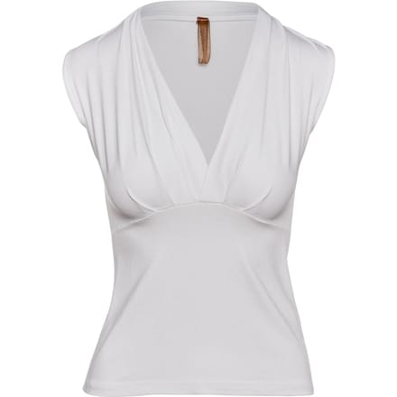 Witte mouwloze faux overslagtop