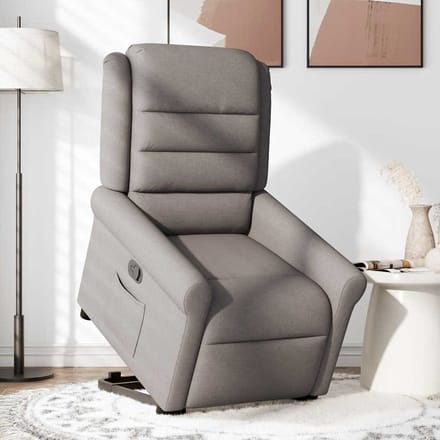 Verstelbare Fauteuil, Kleur Taupe, Bekleed met Stof