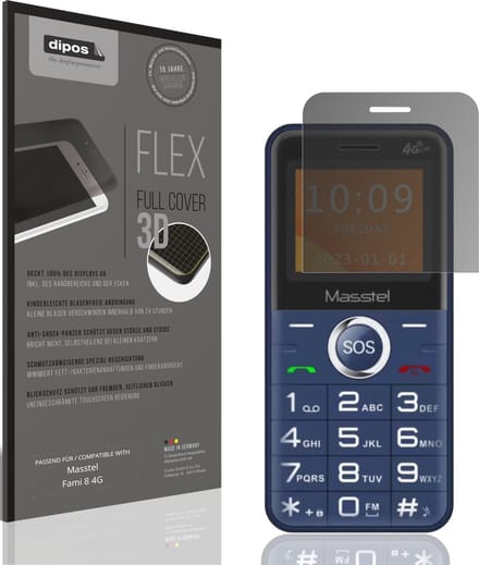 dipos FLEX – Matte Privacy Screenprotector geschikt voor Masstel Fami 8 4G | Volledige Schermbescherming | Case-Friendly
