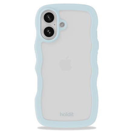 Phone Case Wavy Mineral Blue/Transparent iPhone 16