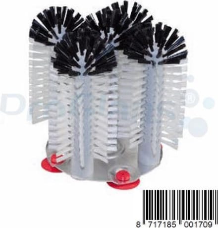 ProGlans® Spoelborstel voor (bier)glazen 5x18cm Grijs met aluminium voet