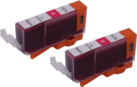 KATRIZ® huismerk inkt voor|Canon CLI-521M |11ml | ( 2stuks) - Met chip