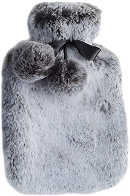 Cosy & Trendy kruik - grijs - 2L - pluche - warmwaterkruik - winter