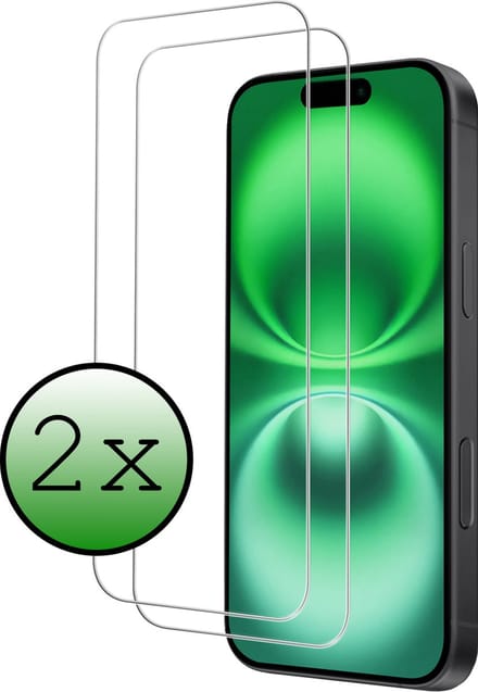 Screenprotector - 2 Stuks Geschikt voor Apple iPhone 16 Plus - Volledige Dekking - Beschermglas - Gehard Glas - Tempered Glass - Screen Protector